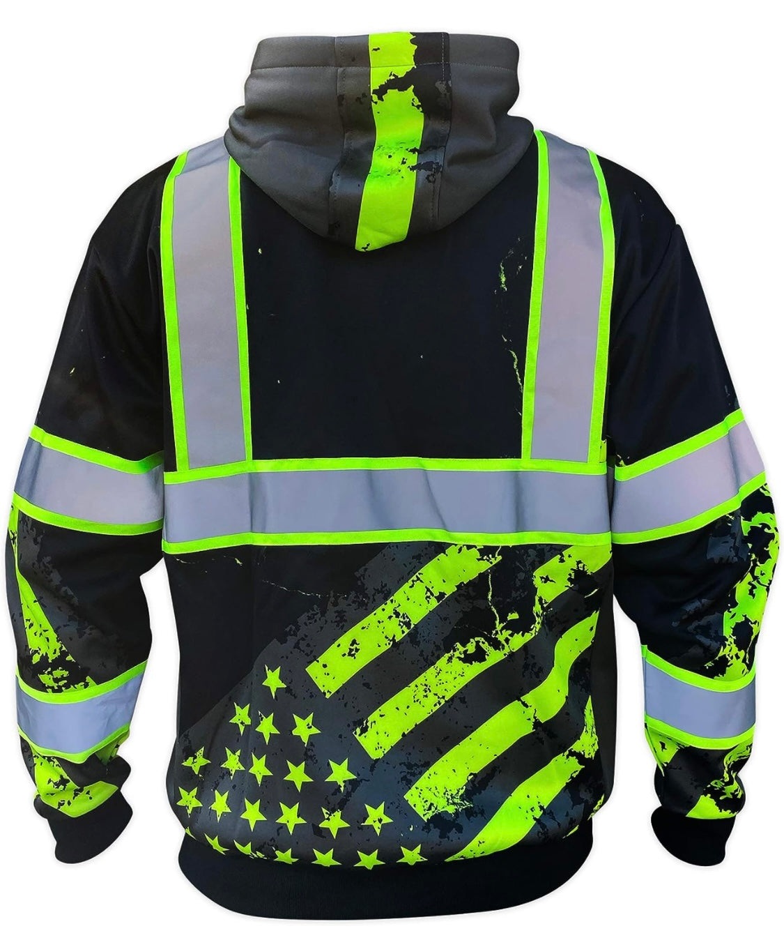Beautiful hi vis quality safety reflective pullover cool patriotic hoodie